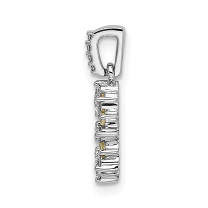 14k White Gold Diamond and .08 Peridot Fancy Circle Pendant