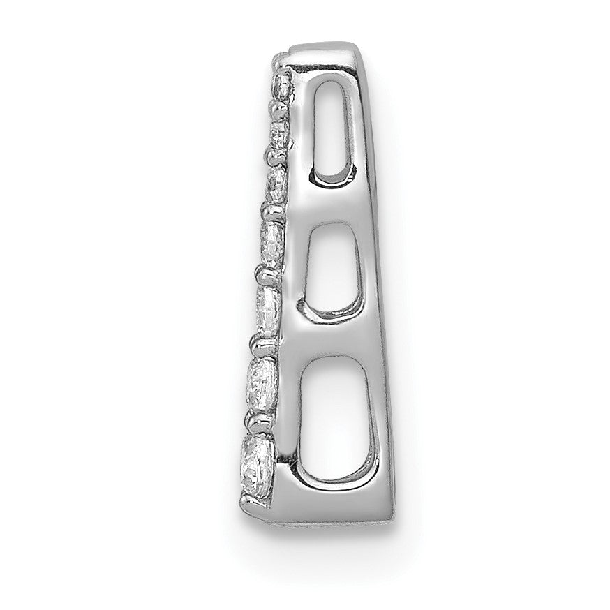 14k White Gold 1/10 carat Diamond Fancy Chain Slide