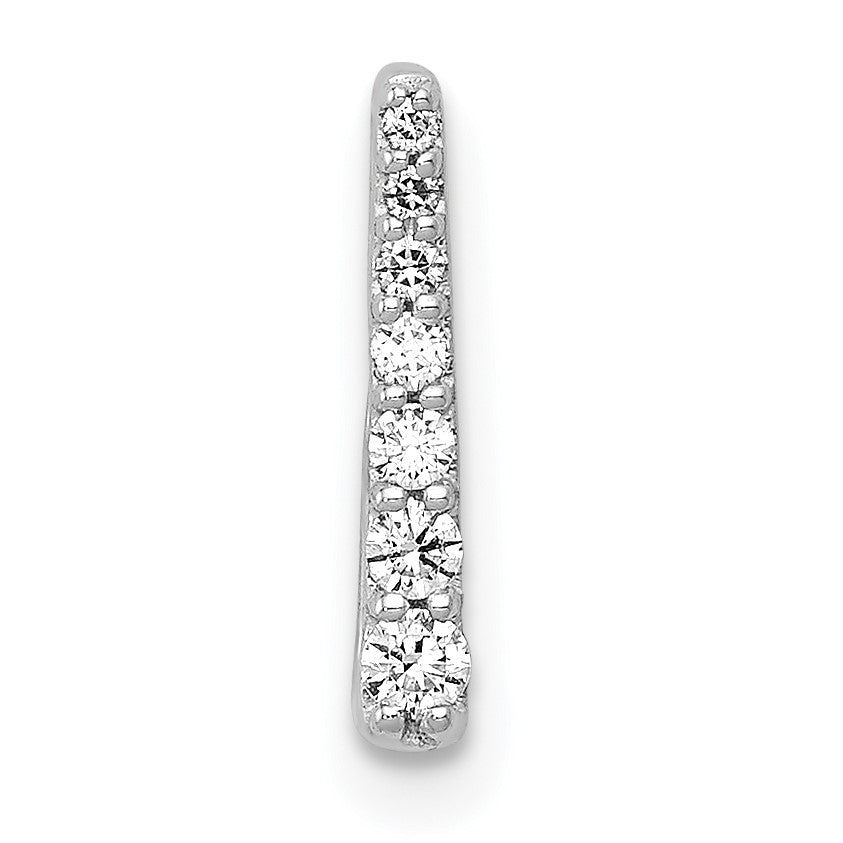 14k White Gold 1/10 carat Diamond Fancy Chain Slide