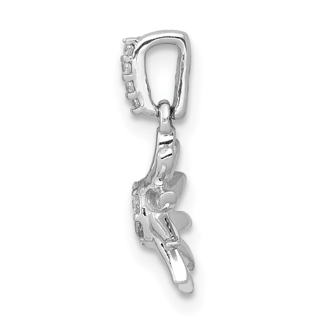 14k White Gold 1/15 carat Diamond Fancy Sun Pendant