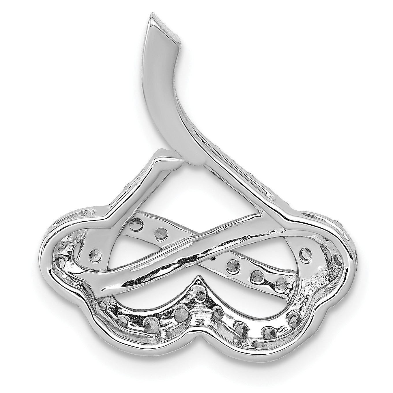 14k White Gold 1/2 carat Diamond Infinity and Heart Chain Slide