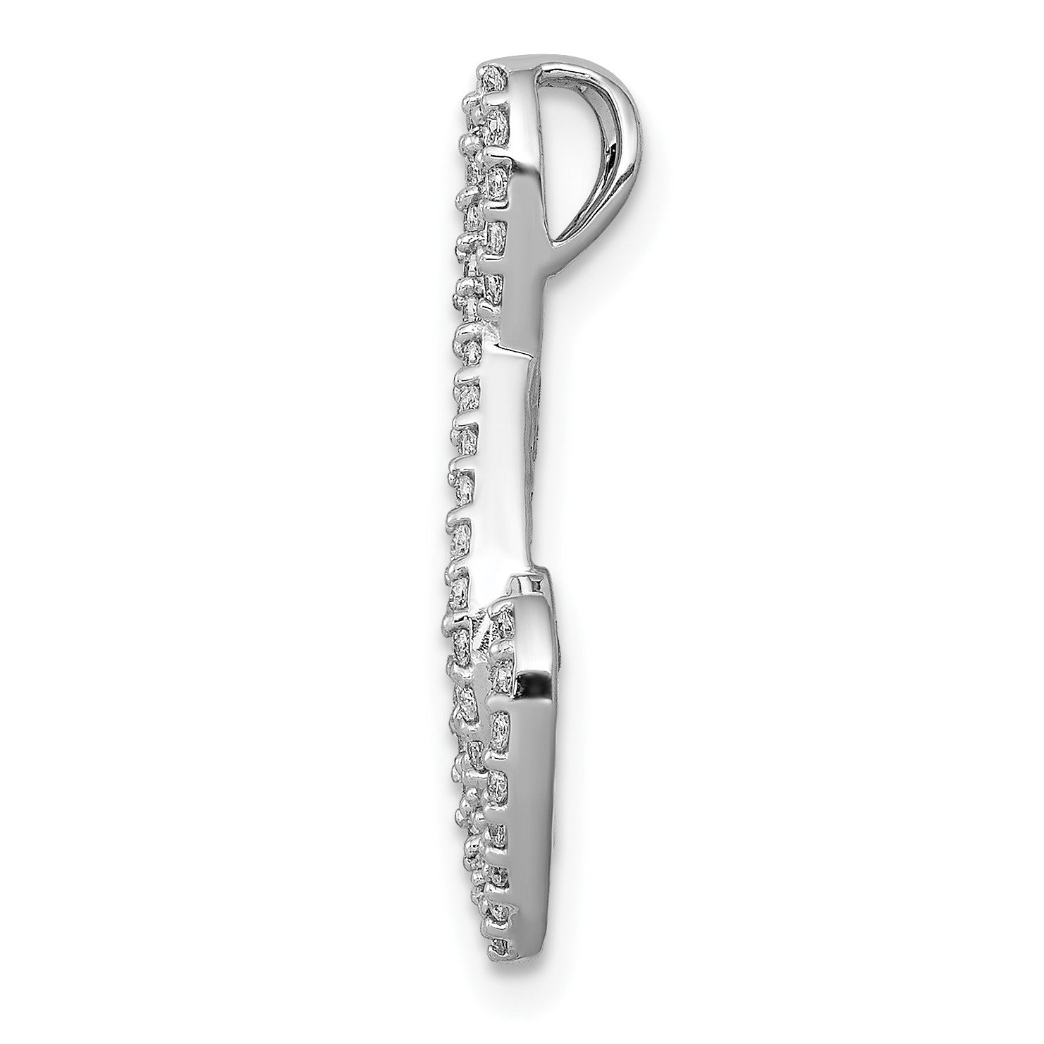 14k White Gold 1/4 carat Diamond Fancy Heart Infinity Chain Slide