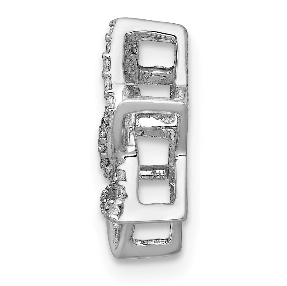 14k White Gold 1/10 carat Diamond Star of David Chain Slide