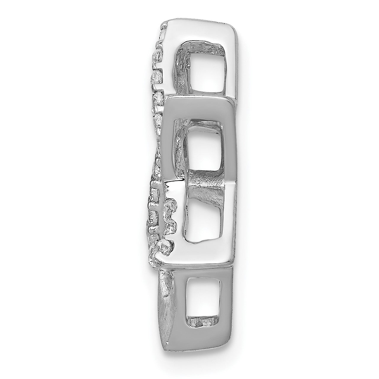 14k White Gold 1/4 carat Diamond Star of David Chain Slide