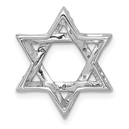 14k White Gold 1/4 carat Diamond Star of David Chain Slide