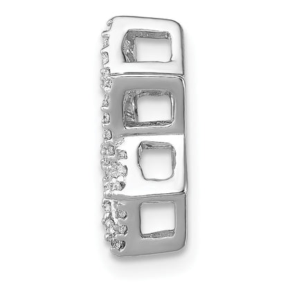 14k White Gold 1/5 carat Diamond Star of David Chain Slide