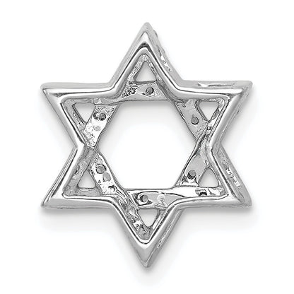 14k White Gold 1/5 carat Diamond Star of David Chain Slide