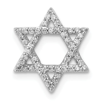 14k White Gold 1/5 carat Diamond Star of David Chain Slide