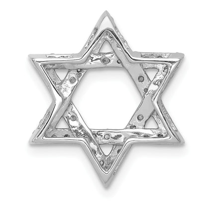14k White Gold 1/2 carat Diamond Star of David Chain Slide