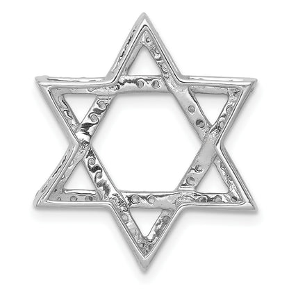 14k White Gold 5/8 carat Diamond Star of David Chain Slide