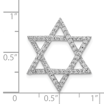 14k White Gold 5/8 carat Diamond Star of David Chain Slide