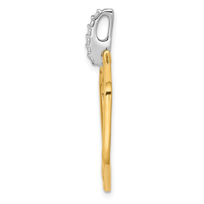 14k Two-tone 1/15 carat Diamond Fancy Hexagon Pendant