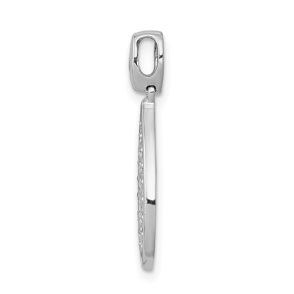 14k White Gold 1/2 carat Pave Diamond Fancy Teardrop Pendant