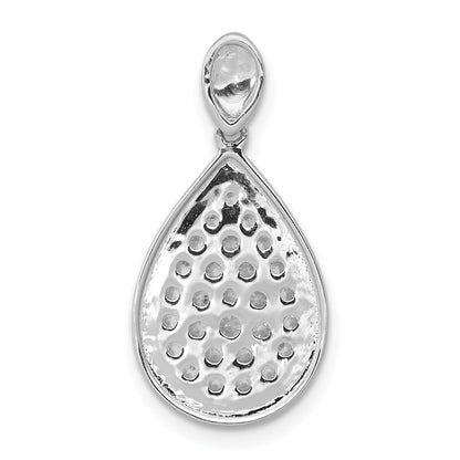 14k White Gold 1/2 carat Pave Diamond Fancy Teardrop Pendant