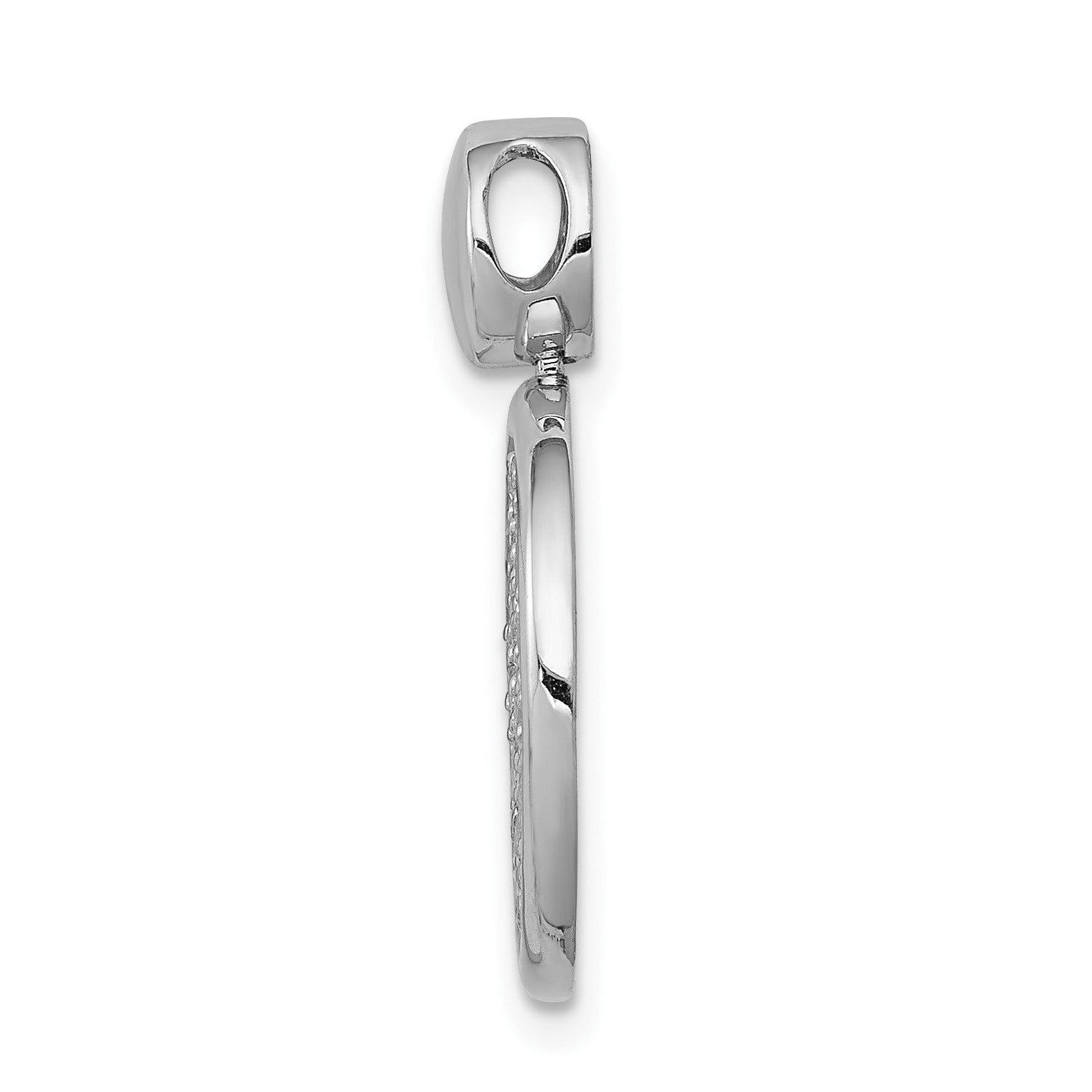 14k White Gold 1/2 carat Diamond Pave Fancy Circle Pendant
