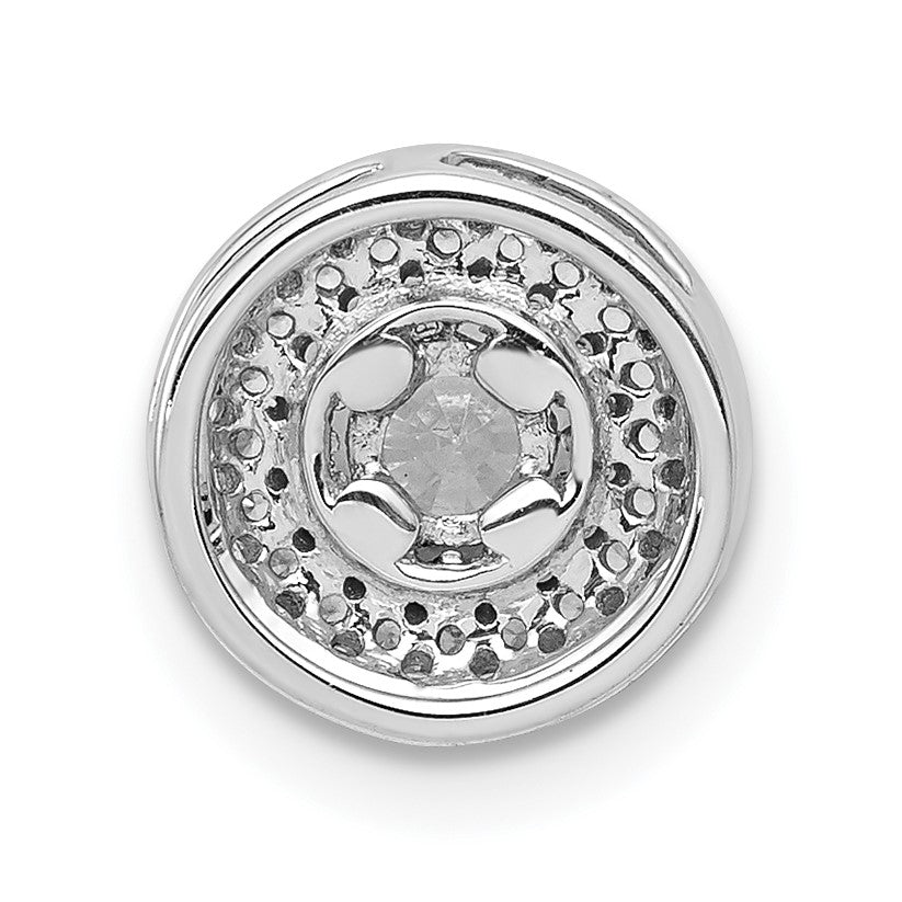 14k White Gold Holds 4.1mm Center 1/4 carat Diamond Semi-mount Halo Chain Slide