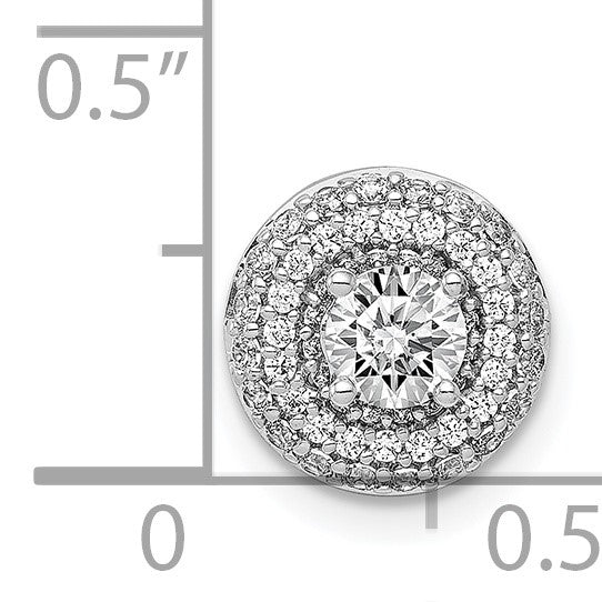 14k White Gold Holds 4.1mm Center 1/4 carat Diamond Semi-mount Halo Chain Slide