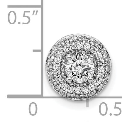14k White Gold Holds 4.1mm Center 1/4 carat Diamond Semi-mount Halo Chain Slide