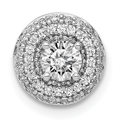 14k White Gold Holds 4.1mm Center 1/4 carat Diamond Semi-mount Halo Chain Slide