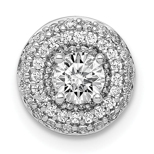 14k White Gold Holds 4.1mm Center 1/4 carat Diamond Semi-mount Halo Chain Slide