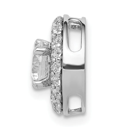 14k White Gold Holds 5.2mm Center 3/8 carat Diamond Semi-mount Halo Chain Slide