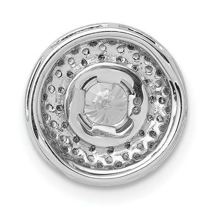 14k White Gold Holds 5.2mm Center 3/8 carat Diamond Semi-mount Halo Chain Slide