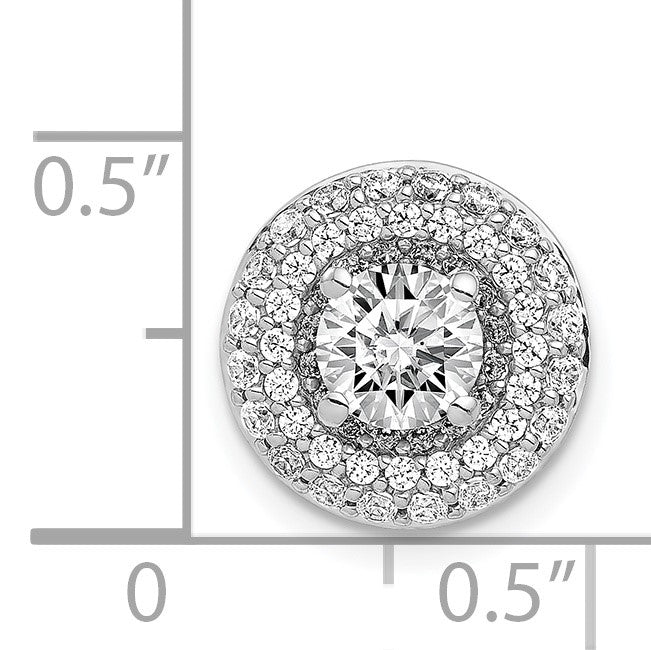 14k White Gold Holds 5.2mm Center 3/8 carat Diamond Semi-mount Halo Chain Slide
