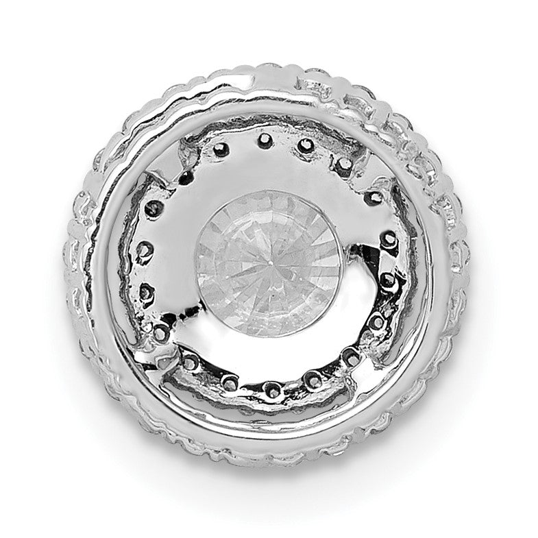 14k White Gold Holds 5.2mm Center 1/5 carat Diamond Semi-mount Halo Chain Slide