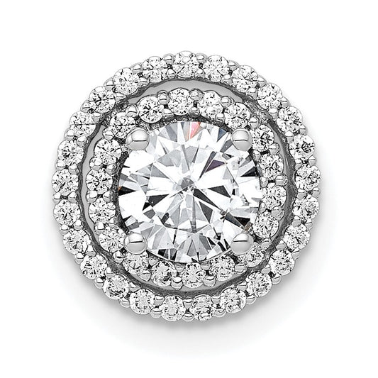 14k White Gold Holds 5.2mm Center 1/5 carat Diamond Semi-mount Halo Chain Slide