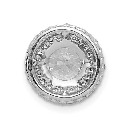 14k White Gold Holds 6.5mm Center 1/4 carat Diamond Semi-mount Halo Chain Slide