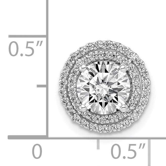 14k White Gold Holds 6.5mm Center 1/4 carat Diamond Semi-mount Halo Chain Slide