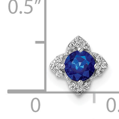 14k White Gold Diamond and Sapphire Chain Slide