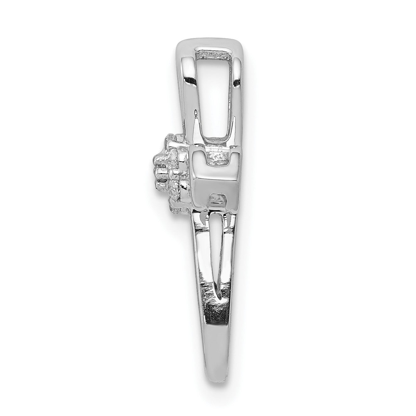 14k White Gold 1/20 carat Diamond Cross Pendant