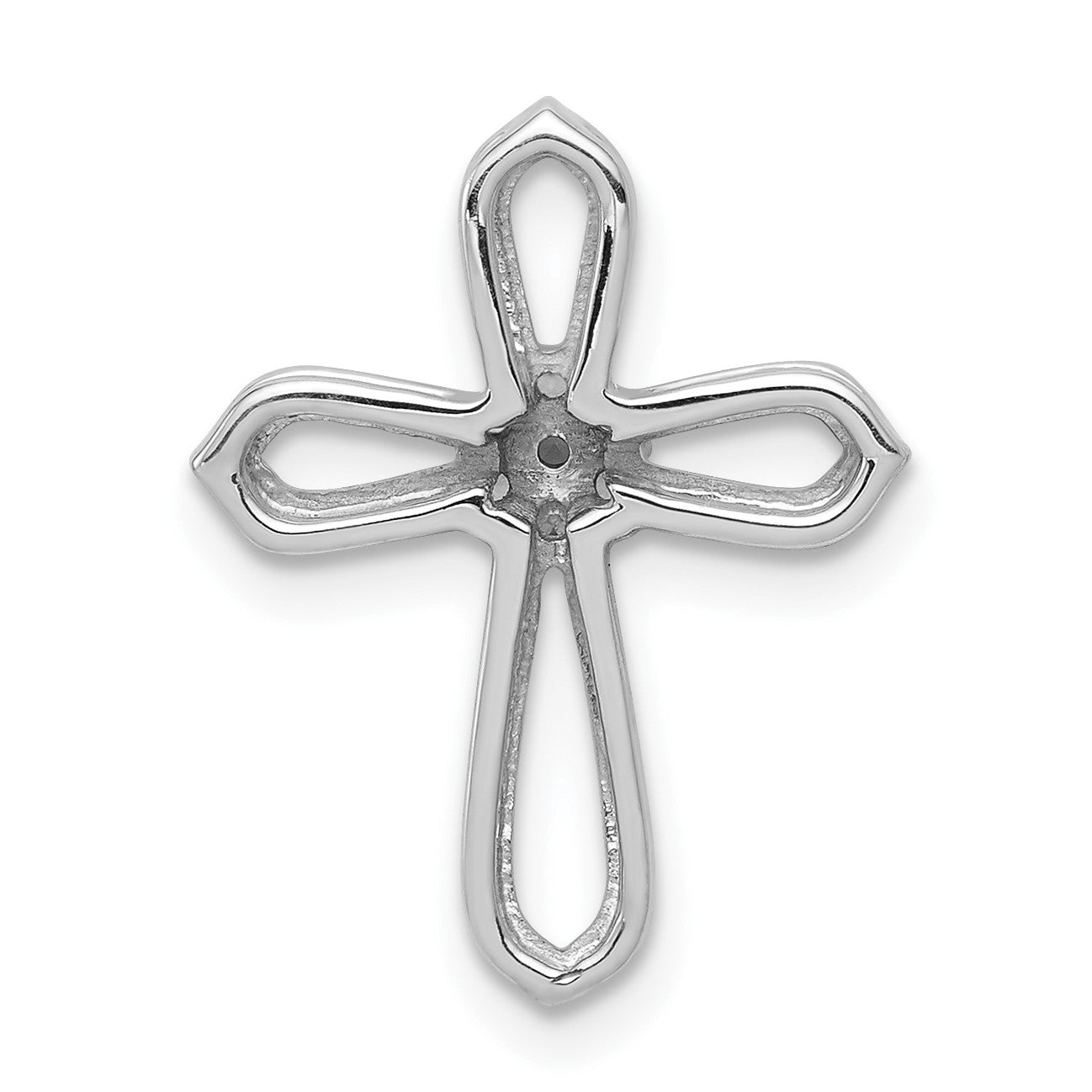 14k White Gold 1/20 carat Diamond Cross Pendant