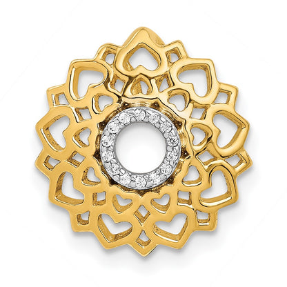 14k 1/20ct. Diamond Sahasrara/Crown Chakra Chain Slide