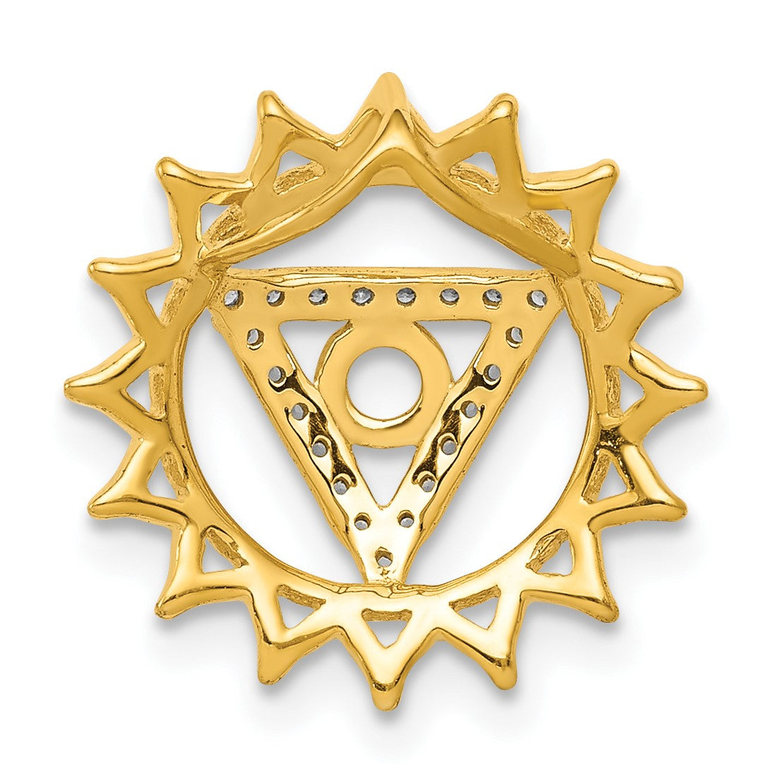 14k 1/10 carat Diamond Vishuddha/Throat Chakra Chain Slide