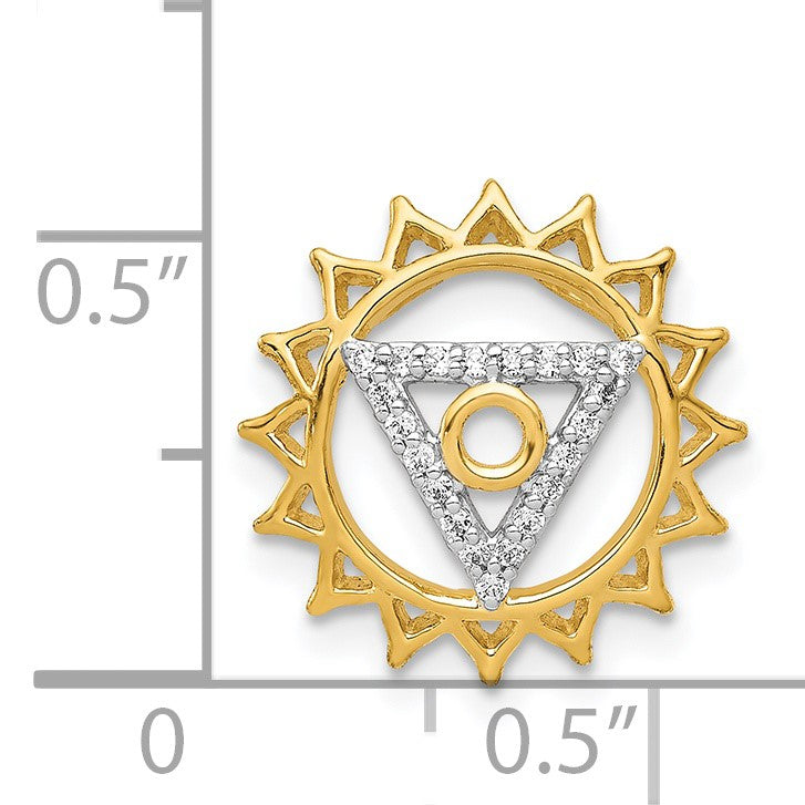 14k 1/10 carat Diamond Vishuddha/Throat Chakra Chain Slide