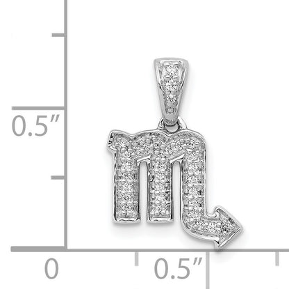 14k White Gold Diamond Scorpio Zodiac Pendant