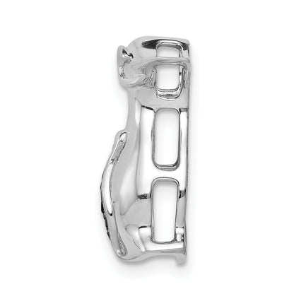 14k White Gold Black Diamond Penguin Chain Slide