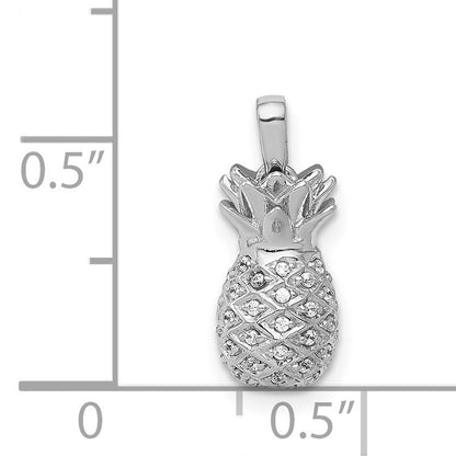 14k White Gold 1/6 carat Diamond Pineapple Pendant