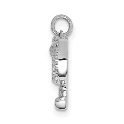 14k White Gold Diamond Racquets and Ball Pendant