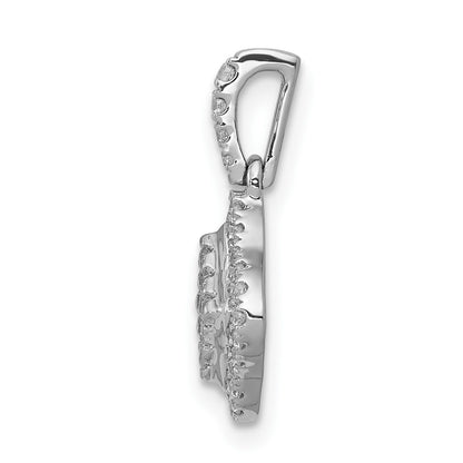 14k White Gold 1/4 carat Diamond Cluster Pendant