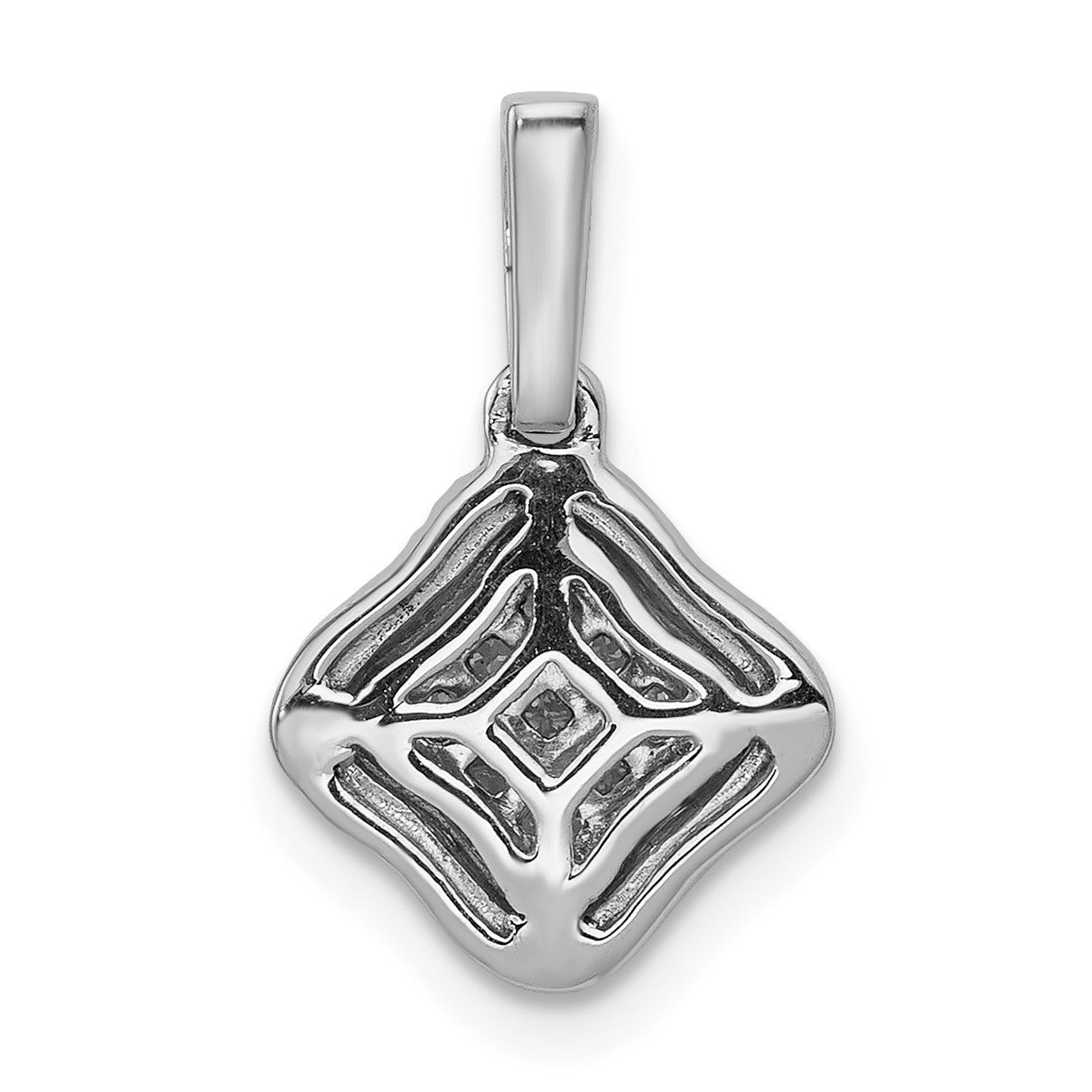 14k White Gold 1/4 carat Diamond Cluster Pendant