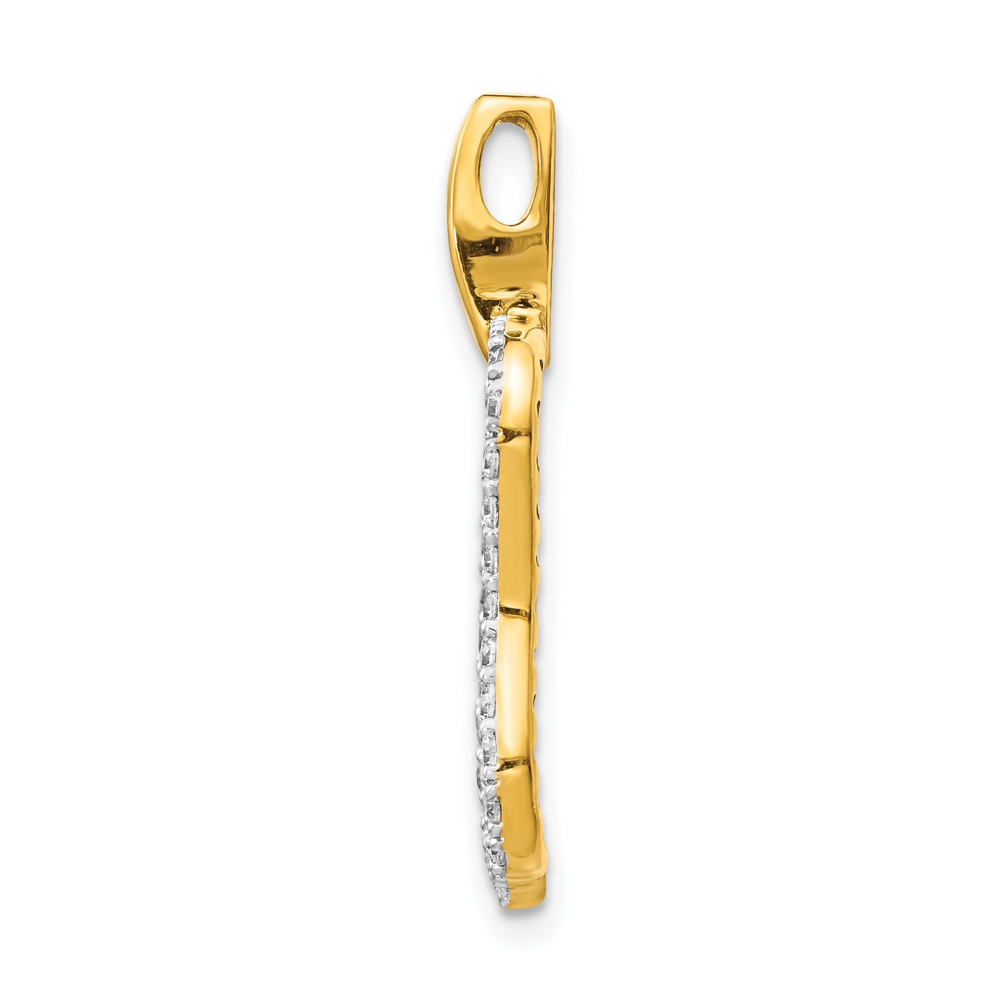 14k Polished 1/2 carat Diamond Fancy Pendant