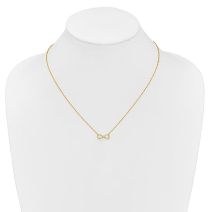 14K Polished 1/6 carat Diamond Infinity Symbol 18 inch Necklace