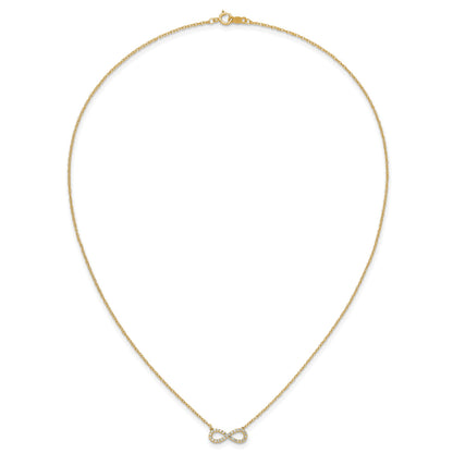 14K Polished 1/6 carat Diamond Infinity Symbol 18 inch Necklace