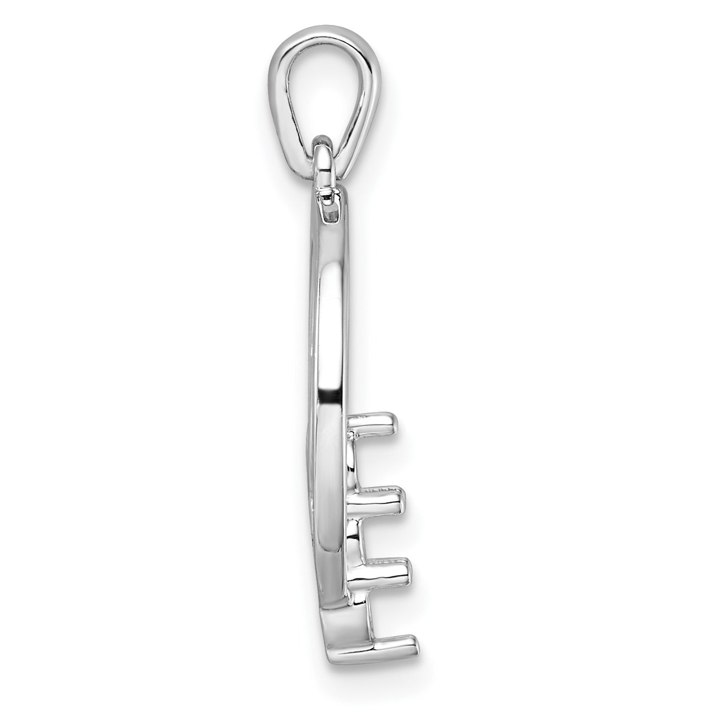 14k White Gold Holds 3-2.7mm Three-Stone Circle Pendant Mounting