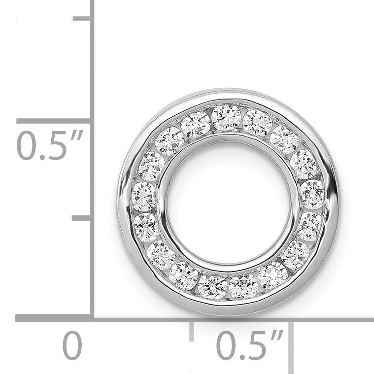 14k White Gold 1/2 carat Diamond Channel Set Circle Chain Slide