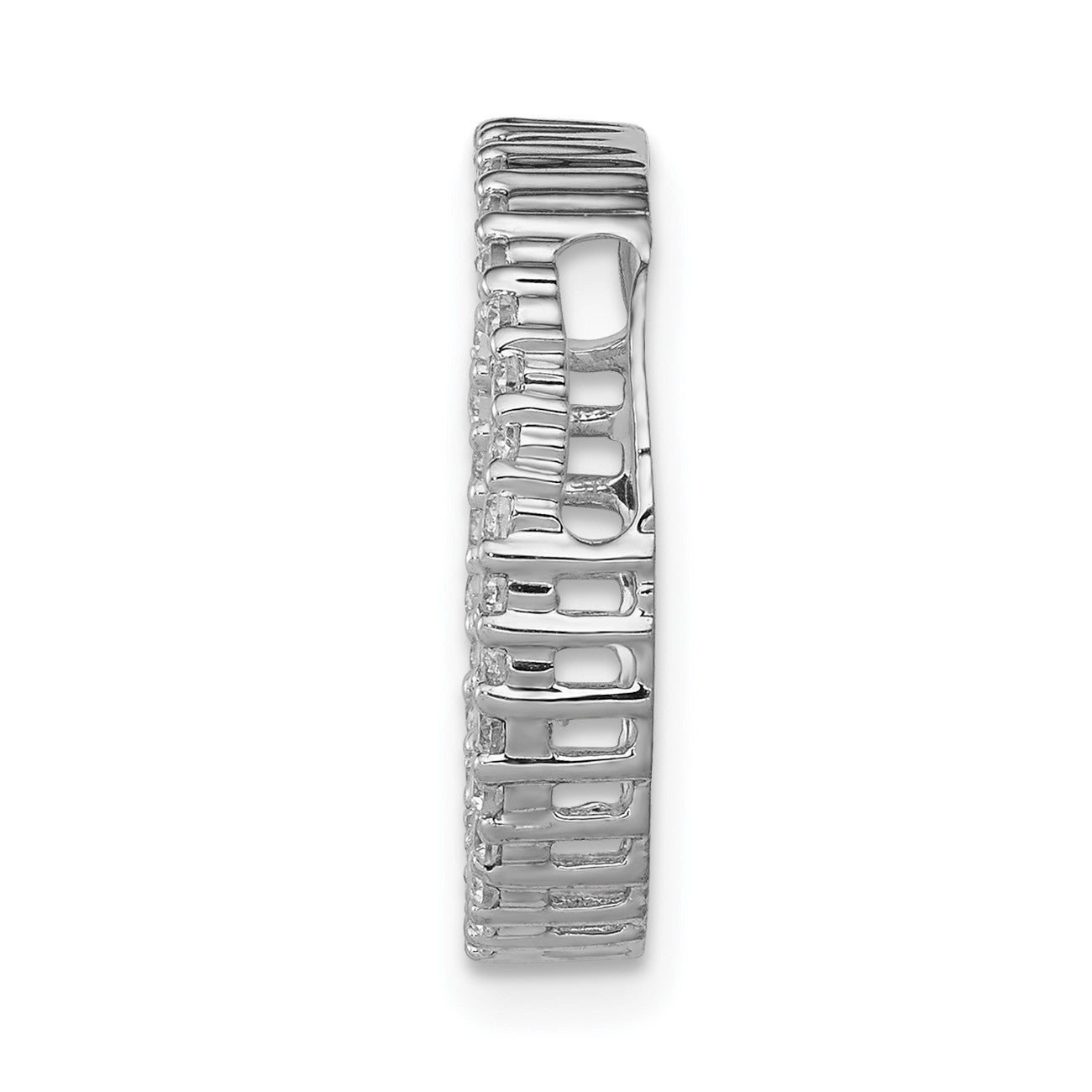 14k White Gold 1/3 carat Diamond Circle Chain Slide