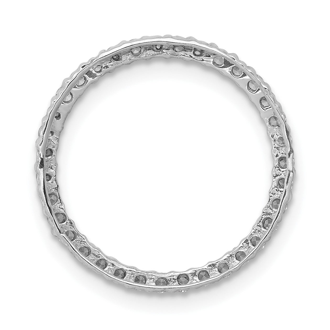 14k White Gold 1/3 carat Diamond Circle Chain Slide